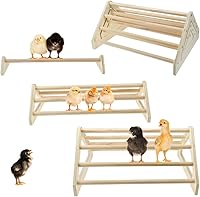 CooShou 3-Pack Chick Perch Jungle Gym - Wooden Roosting Bars for Baby Chicks in Brooder or Coop
