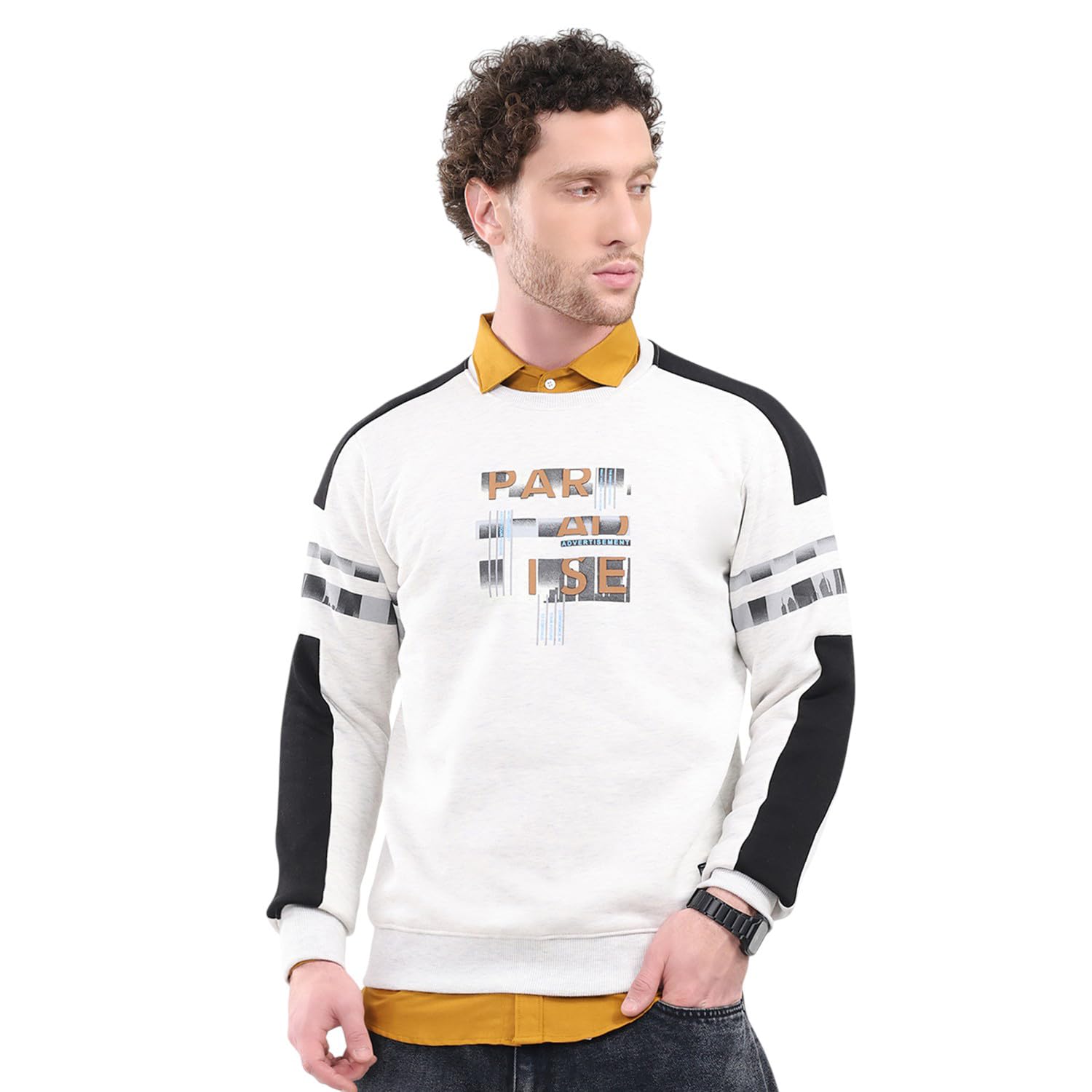 monte carlo Men Regular Fit Printed Round Neck Pull On Full Sleeve Winter Sweatshirt|Warm and Comfortable Sweatshirt | Winter wear Sweatshirt for Men's (Pack of 1)-picture-34