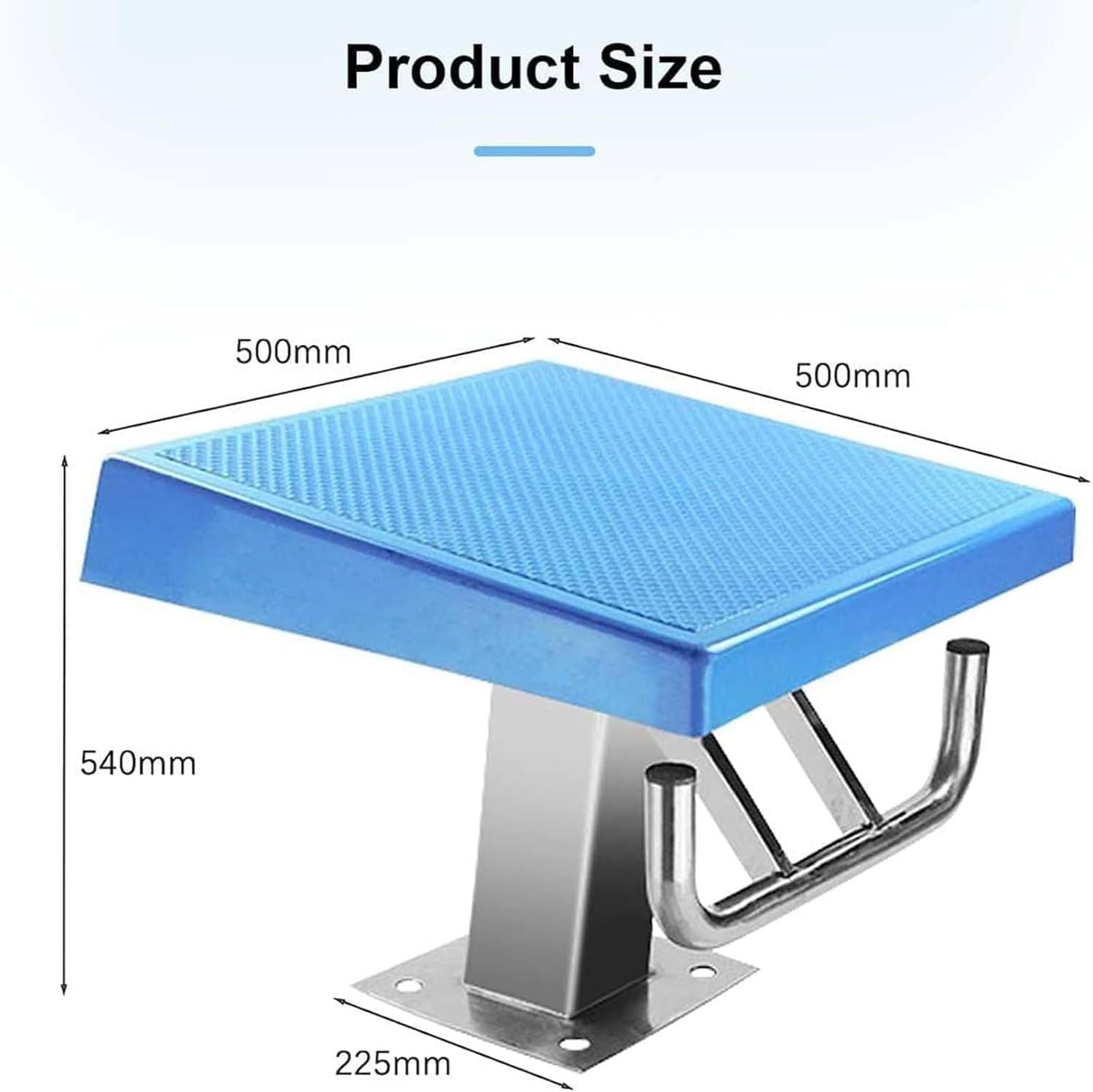 Piattaforma per immersioni con base in acciaio inox e design antiscivolo per piscine