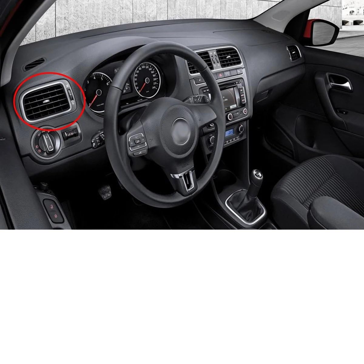 Bocchetta Aria Condizionata Per Cross Per Polo 5 6R Per Berlina Per GTS Per 2011-2013 Cruscotto Anteriore Aria Condizionata Uscita Vent 6R0819703/704/728 Auto Presa D'Aria(-09-Matte black middle)