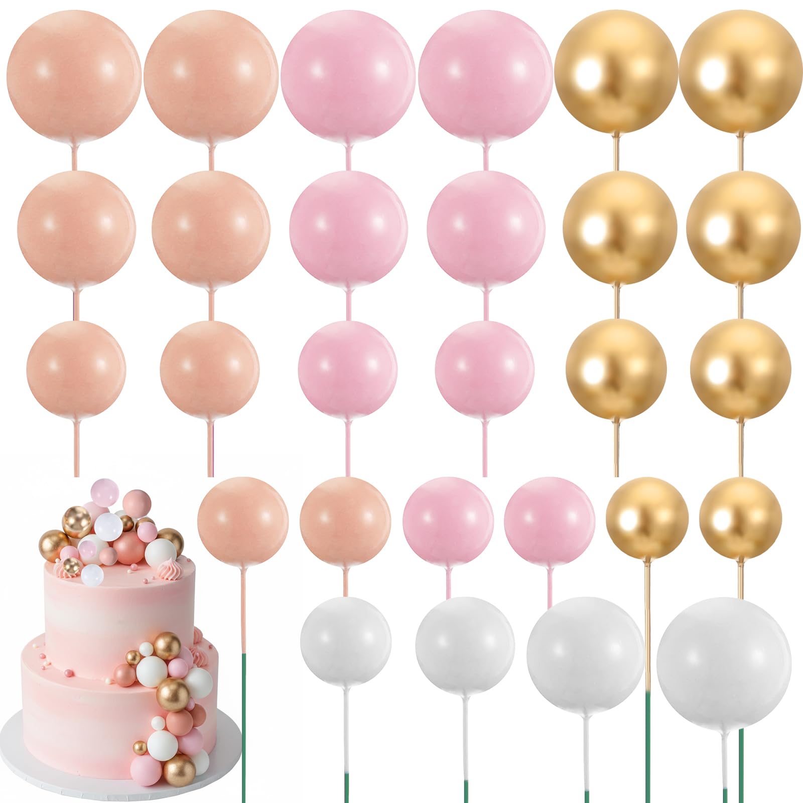 32 Pcs Cake Balls Decorations - Balloon Cake Topper