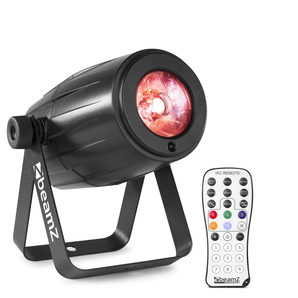BeamZ PS12W LED Pinspot Light for Disco Ball - 12W RGBW, Compact Disco Spot Light, Adjustable Intensity, Auto & Sound Activated Modes, Ideal for Parties and Events | pin spot Light for Disco Ball