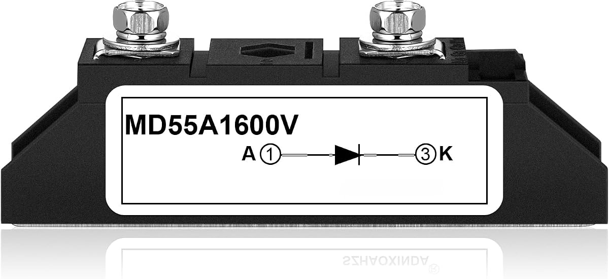 Yexiya 1 Pcs MD 55A (50Amp)-16 Solar Diode, DC Blocking Unidirectional in-line Anti Reverse Diode MD 55A-16; Peak Voltage 1600V; AC - 400VAC