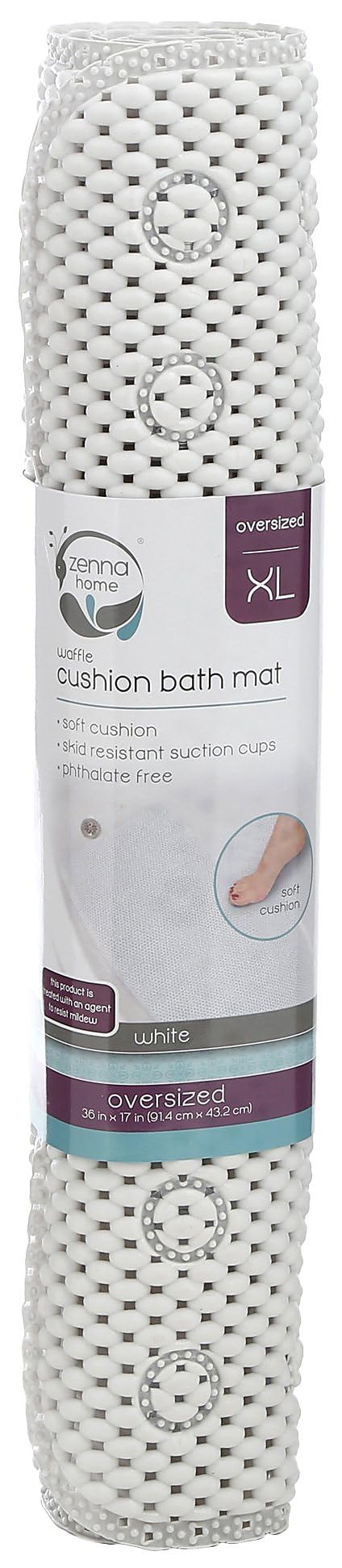 Zenna Home Oversized Waffle Cushion Tub Mat One Size White