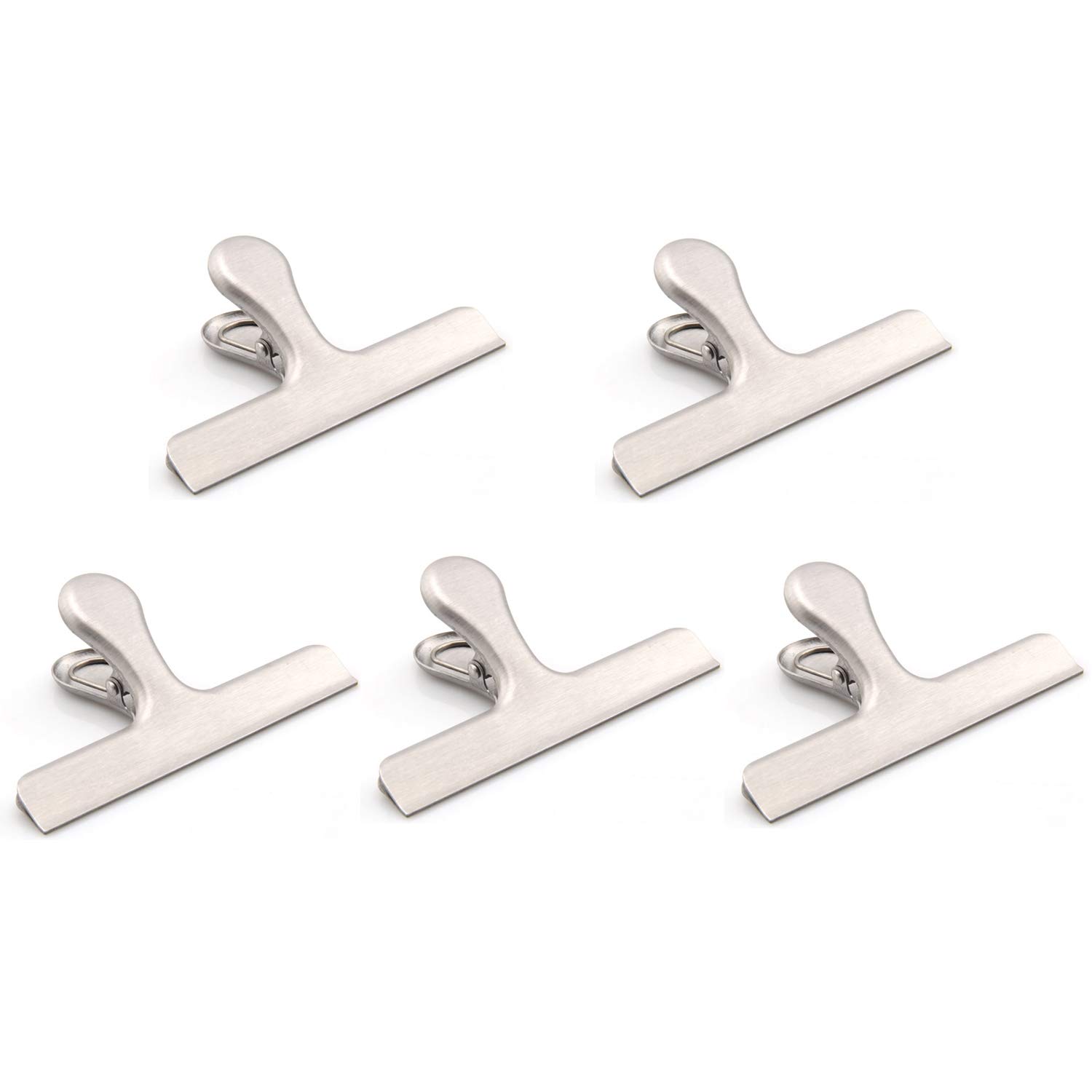 Stainless Steel Chip Bag Sealer Clips, Kitchen Home Office Usage (5, L)