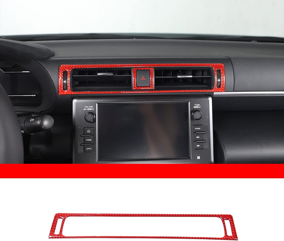 Sekhyna Center Air Conditioner Vent Outlet Cover Trim Sticker Compatible with Subaru BRZ ZD8 2022 2023 Soft Carbon Fiber 1PCS Center Console Decals Sticker Accessories (Black Carbon)