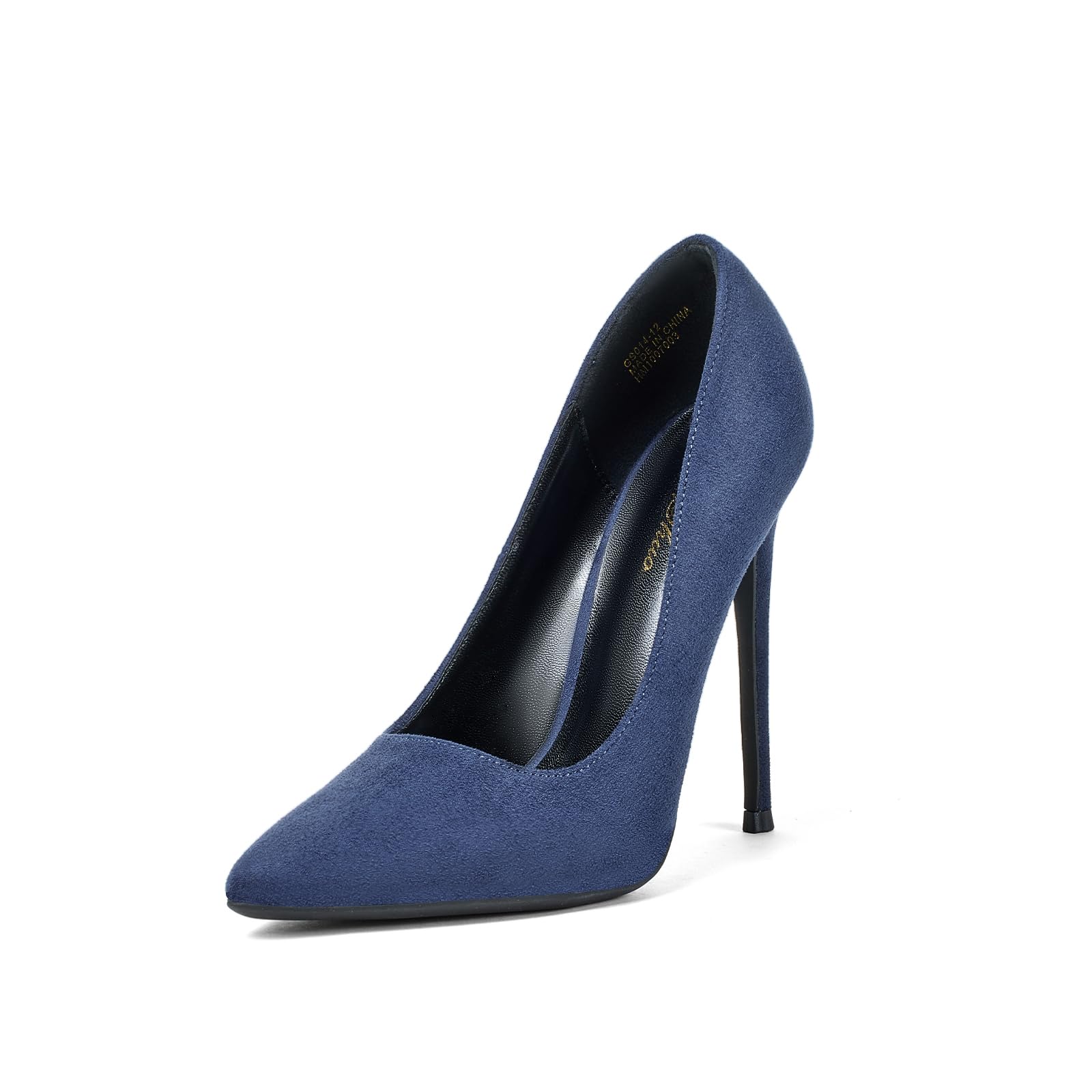 GENSHUO Women's 4.7 Inch Pumps Pointy Toe Stiletto Sexy High Heels Work Party Wedding Shoes: 8 Navy Blue
