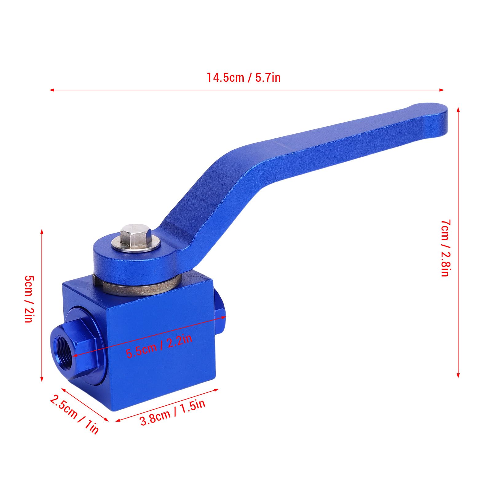 Bremsleitungsschlossabsperrventil, Aluminium -Legierungspartventil für Ölbrennstoffgaswasserluft mit Standard 1/8 -Zoll -NPT -Gewinde, Universelle Ausstattung