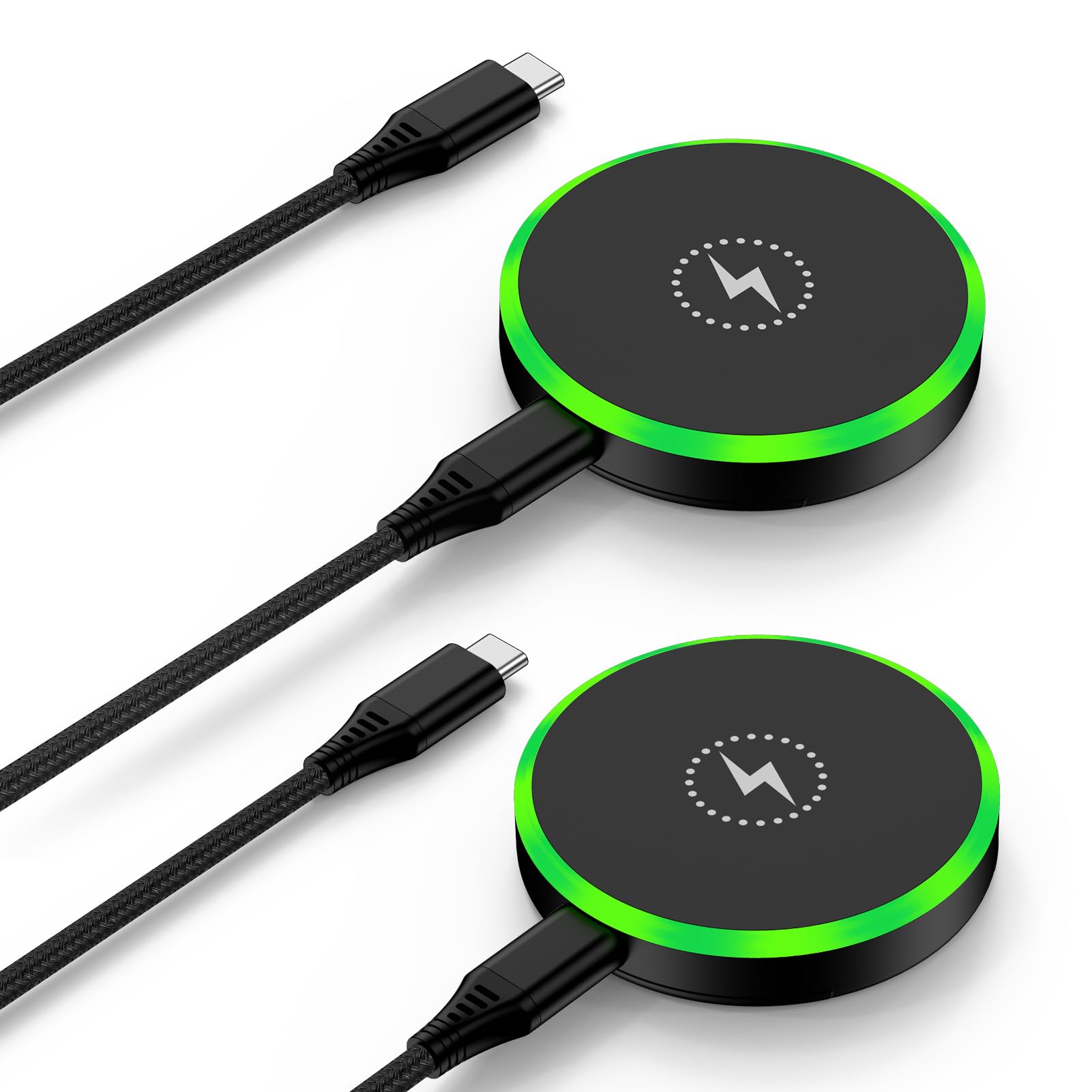 Cargador inalámbrico magnético de 25 W Android de carga rápida para Samsung Galaxy S26 Ultra/S25 Ultra/S24 FE/S23/S22/Z Fold Z Flip 7, 2 unidades de estación de carga inalámbrica para Google Pixel 10