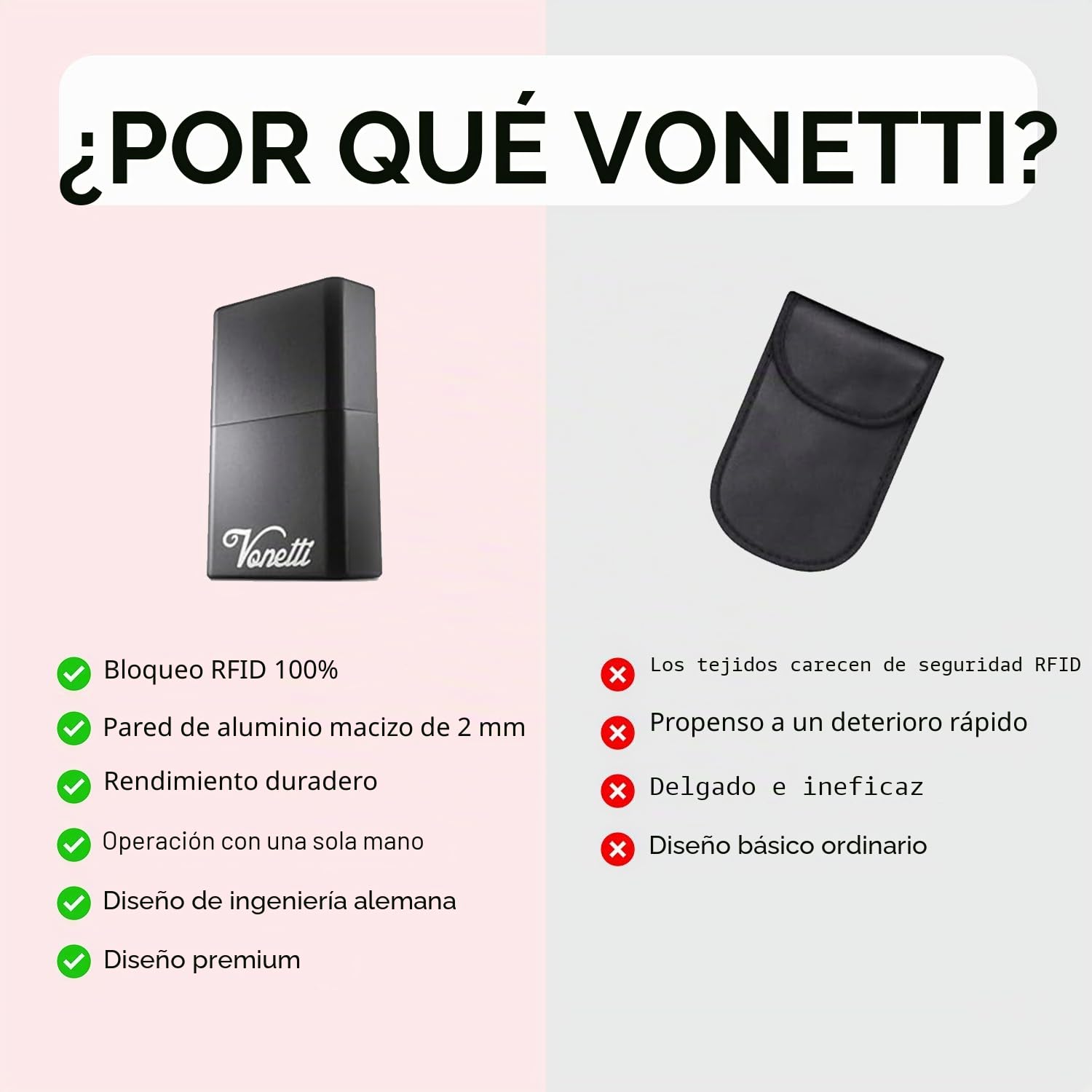 VONETTI Elegante caja de protección para llaves de coche, caja de protección RFID para llaves de coche, caja de almacenamiento Keyless Go, protección para llaves de coche