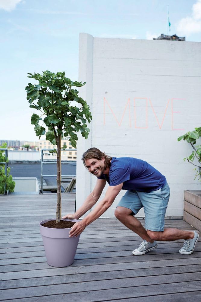 Elho Loft Urban Round 25 - Outdoor Planter - 100% Recycled Plastic - Ø 24.5 x H 22 cm - Violet/Lavender Lilac
