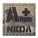 Multicam Infrared IR APOS NKDA A+ Blood Type 2x2 Tactical Morale Hook&Loop Patch