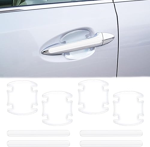 Juego de 8 calcomanías transparentes 3D de protección contra arañazos para manija de puerta de automóvil, accesorios de protección universales,