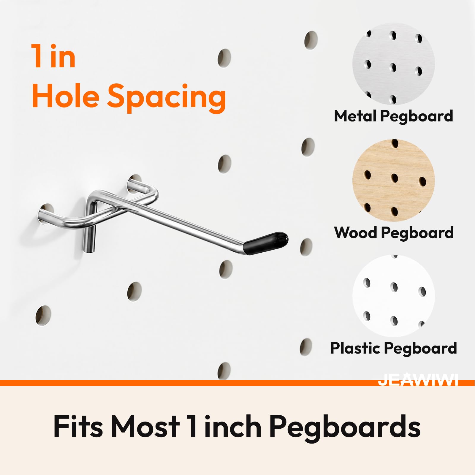 JEAWIWI Pegboard Hooks - 60 Pack -5