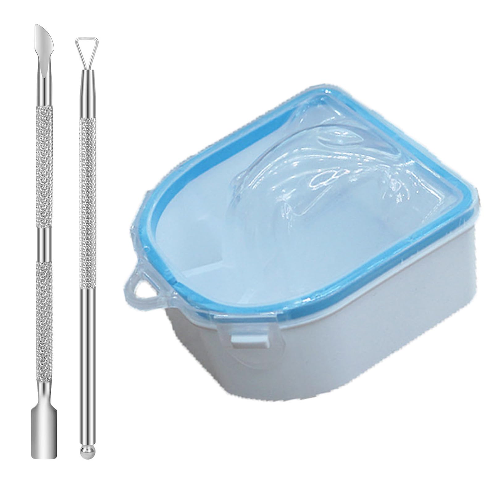 nuanzhiyuan Nails Soaking Bowl,Gel Nails Polish Remover Kits,Dip Powder Remover Tool,Brush,Cuticle Pusher,Cuticle Peeler,Nails File