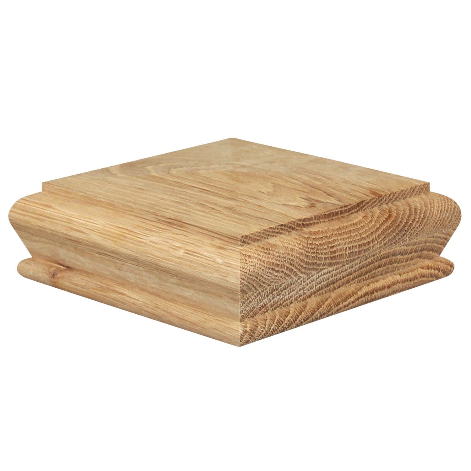 Oak Pyramid Newel Cap 120mm – Oak Stair Post Cap for 120mm Newel Posts – Unfinished Wood Staircase Cap - Jackson Woodturners
