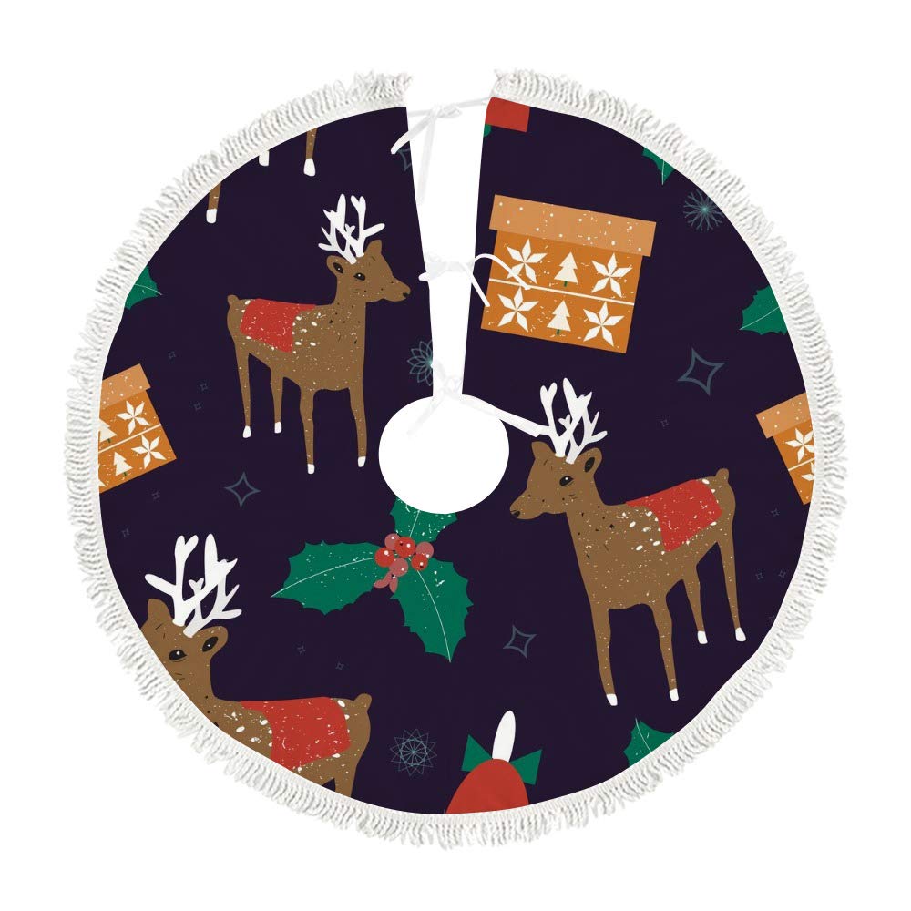 Tapis de sapin de Noël en peluche courte, habillage extérieur et intérieur