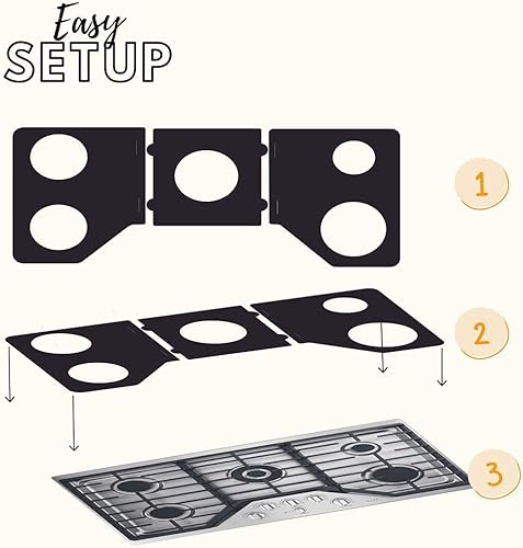 Miniatura 4 de Protectores de estufa Premium Plus para estufa de gas Frigidaire modelo FPGC3677RS, corte personalizado, revestimiento de estufa fácil de limpiar,