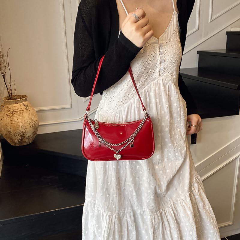 Women Elegant Underarm Bag PU Leather Casual Armpit Bag Solid Color All-Match Handbag Travel Shopping Work Handbag2