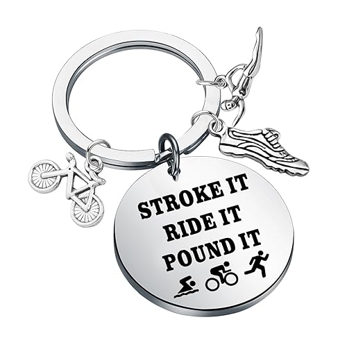 MAOFAED Triathlete Gift, Triathlon Keychain, Triathlon Lovers Gift, Stroke It
