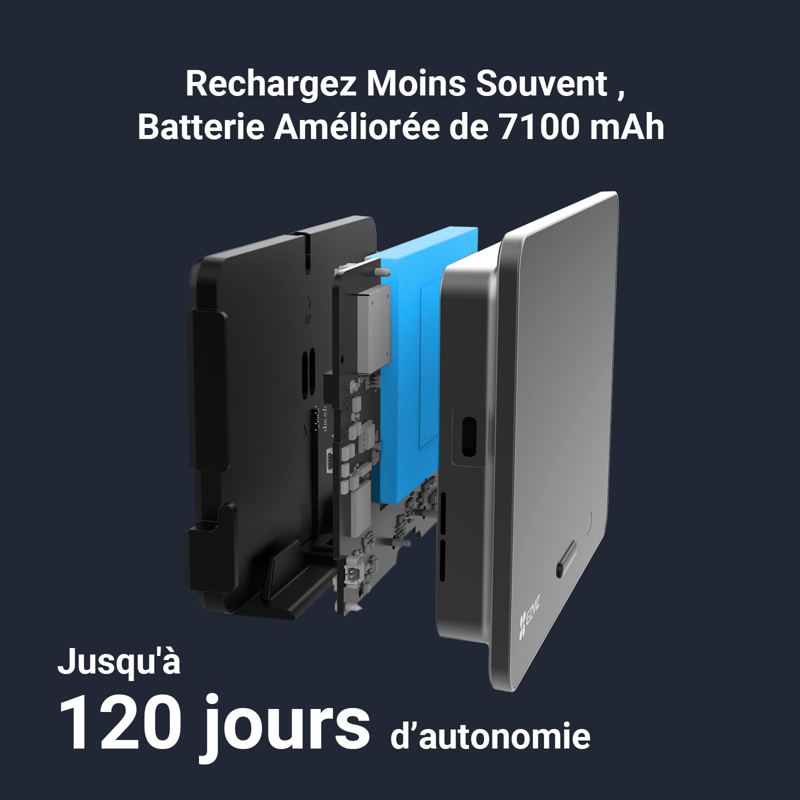 EZVIZ EP4 Argent Visiophone Connecté Interphone Vidéo 4K Écran Tactile 5,5 Reconnaissance Faciale IA Batterie 7100mAh