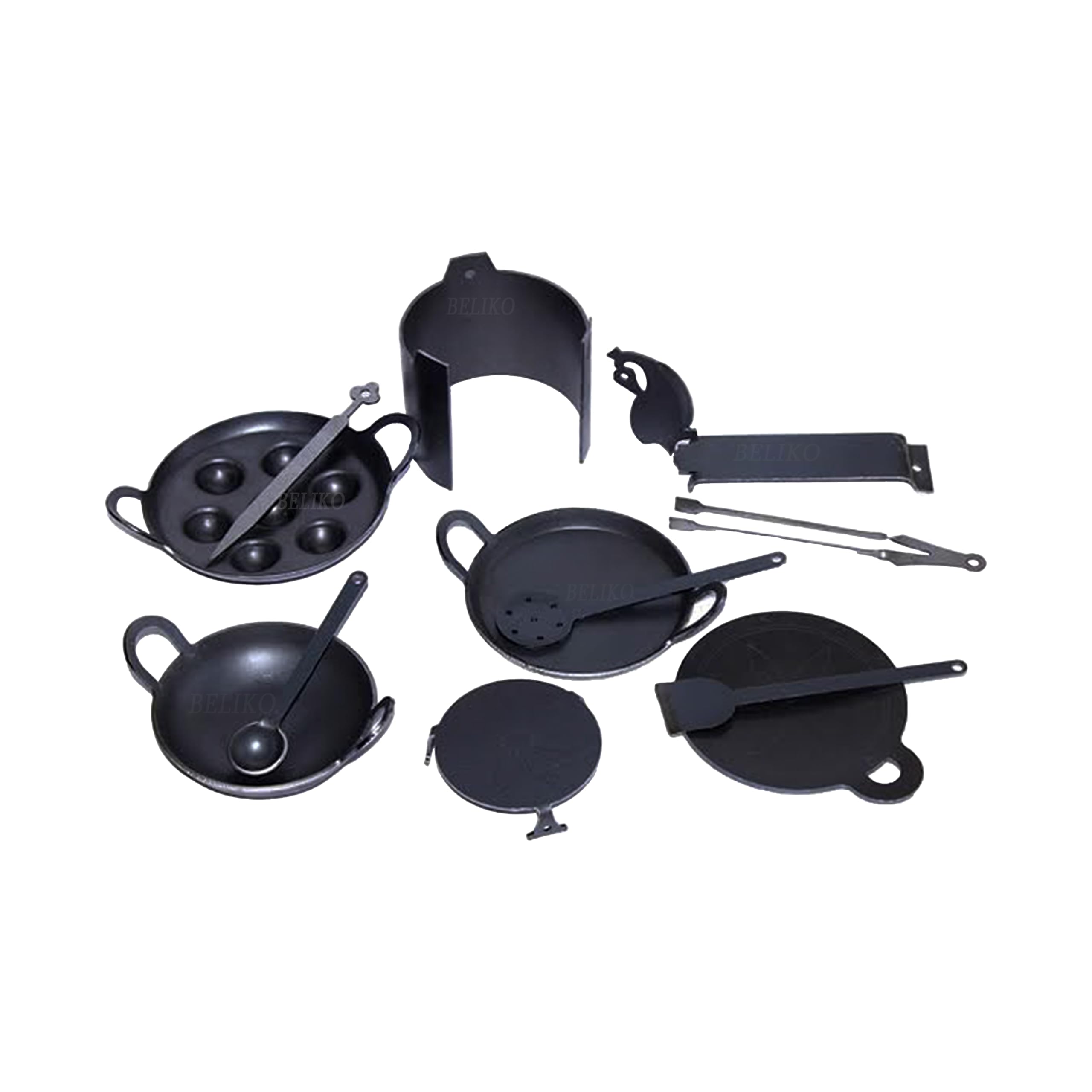 Black Pure Iron Miniature Kitchen Set for Kids - Steel Kitchen Set Toys for Girls - Tiny cooking Foods - Set of 12 pieces (B0C3BFC82C) Amazon Price History, Amazon Price Tracker