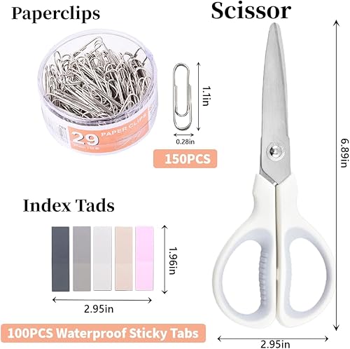 Miniatura 3 de Suministros de oficina blancos, suministros y accesorios de oficina blancos, juego de grapadora y dispensador de cinta para mujeres, accesorios de