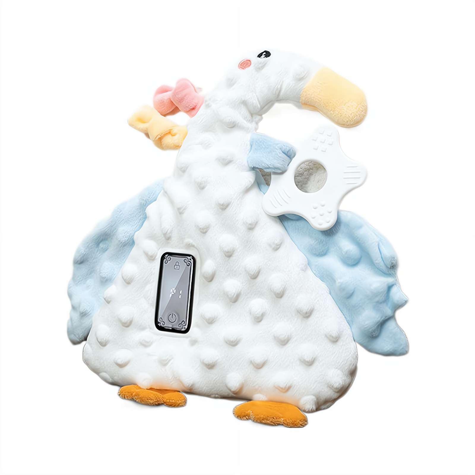 Baby Vibrating Soother Toy, Portable Cute Animal Soothers for Home & Travel (Duck)