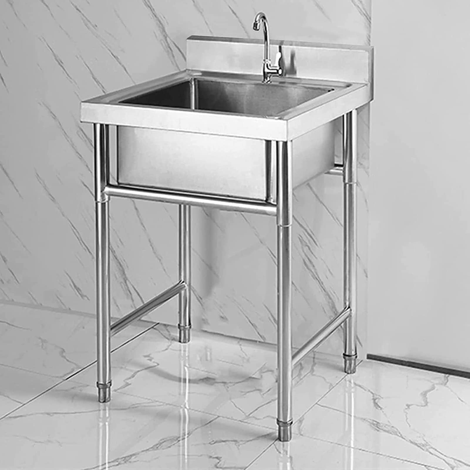 Évier inox de cuisine 1 bac pour laver vos grands plats sans éclabousser