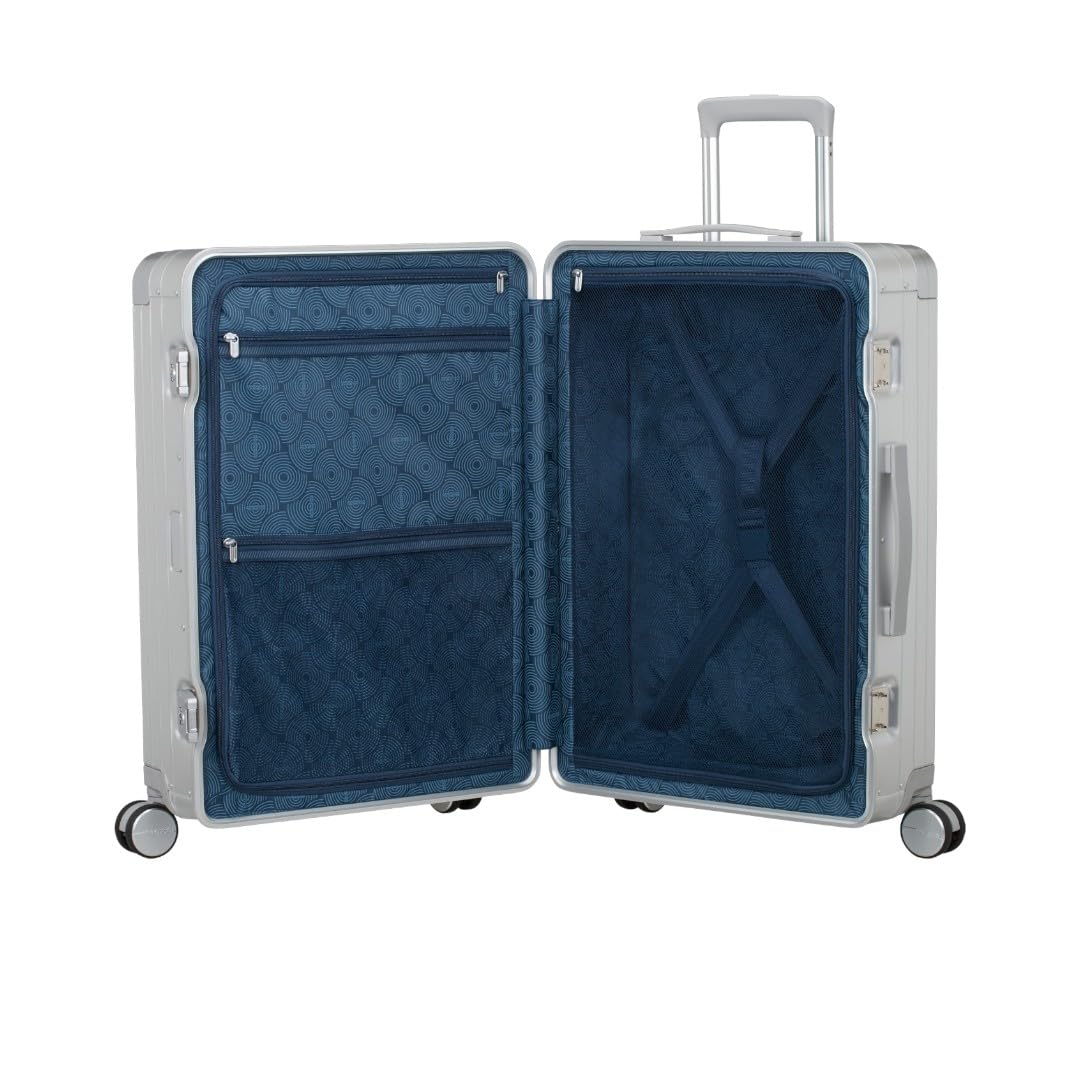 American Tourister Chariot moyen fabriqué en aluminium. Poignée supérieure et latérale, fermeture à combinaison TSA, 4 roues pivotantes amortissées afin de réduire le bruit et les vibrations. D, 1776