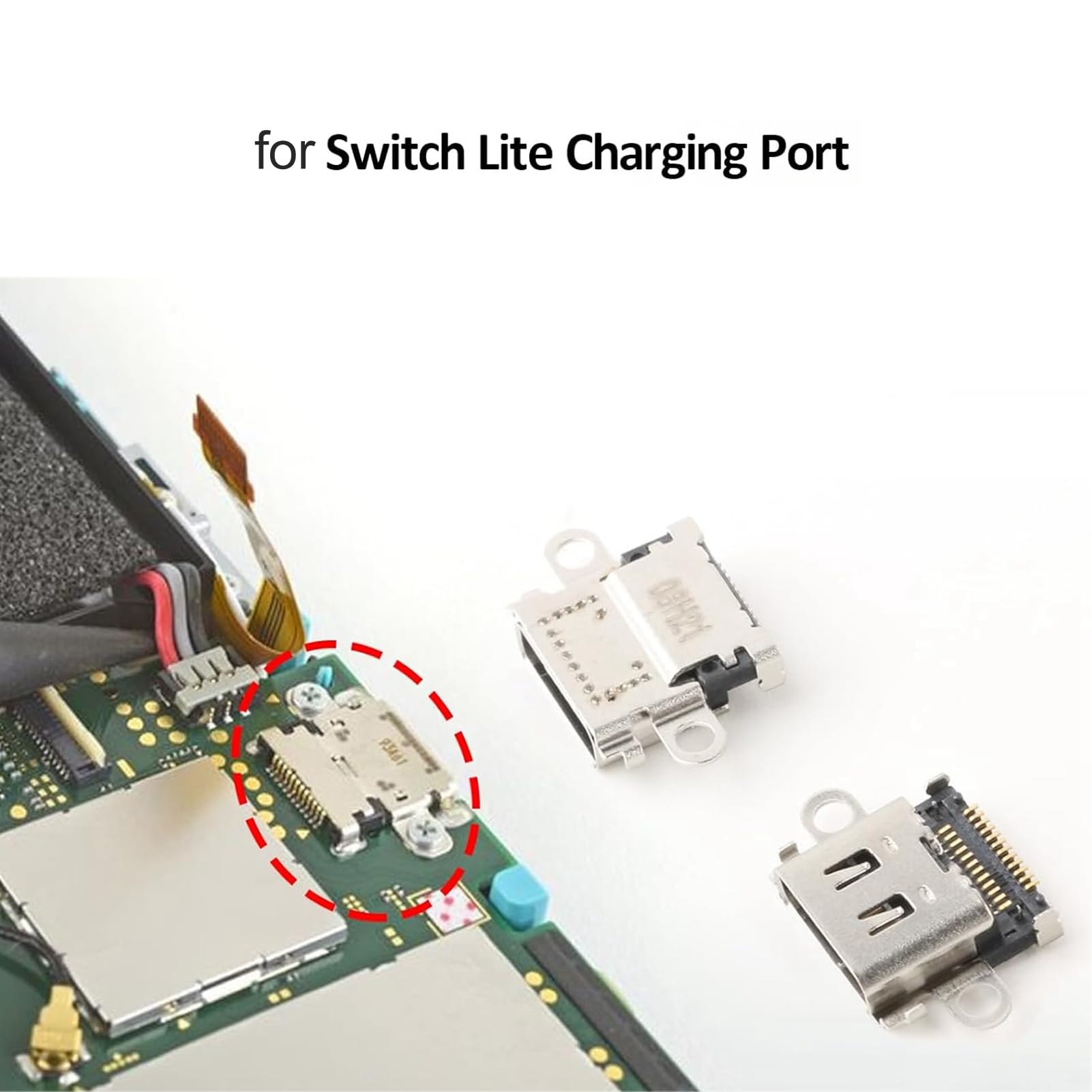 Amazon.co.jp: 用 コンソール用交換用タイプ C 充電ポート 2 パック 