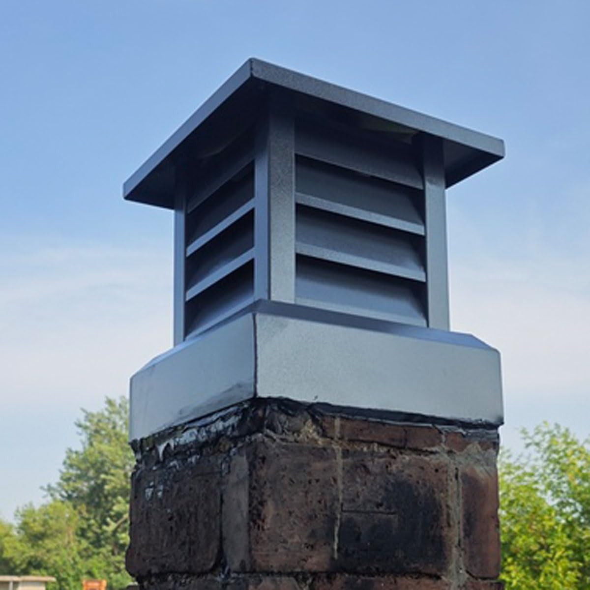 Villa Nasada kominowa do Zewnętrzny, Komin kominkowy Osłona, Stop aluminium Kwadratowy Dach Wentylacja Nasada kominowa 9.9-17.7in, Deszcz Wiatroszczelna Nasady kominowe, Łatwy montaż(9.9in)