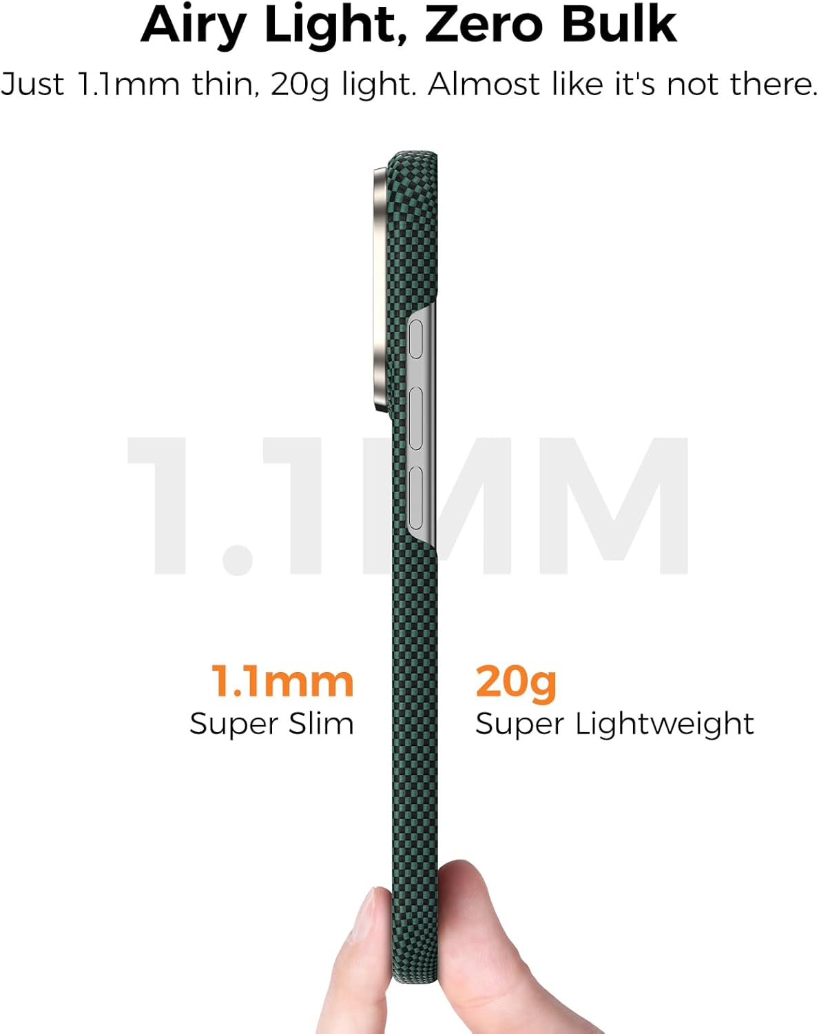 BENKS for iPhone 17 Pro Max Case, Compatible with Magsafe, ArmorTint ArmorAir Ultra Slim & Lightweight Minimalist Case Built with Dupont Kevlar 1000D Aramid Fiber, PolarLight Green - Image 3