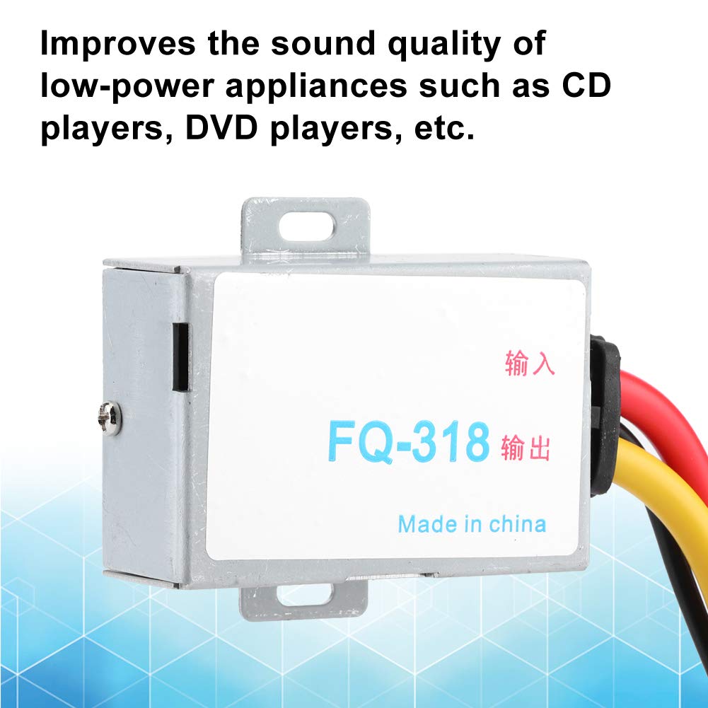 Filtro de Ruido de Audio para Automóvil, Filtro Supresor de Ruido de Potencia de 12 V Filtro de Potencia de Audio Reductor de Supresor de Ruido Estéreo para Sistema de Audio de