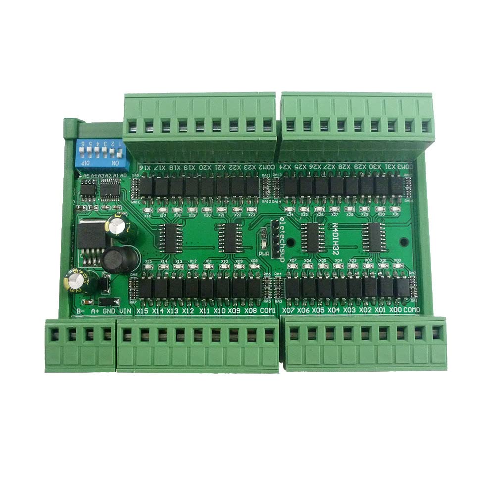 32 Channel PNP NPN Lsolated Digital Input RS485 Modbus Rtu Controller Module DC 12V 24V PLC Switch Quantity Acquisition Board (PNP with Case)