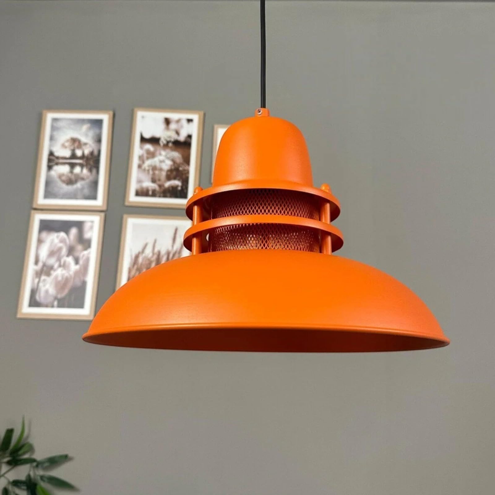 Bamyum Hanging Lamp - Lighthouse Pendant, Orange, Ø34 cm, Vintage, Multi-Room Use, E27 Socket — image 1