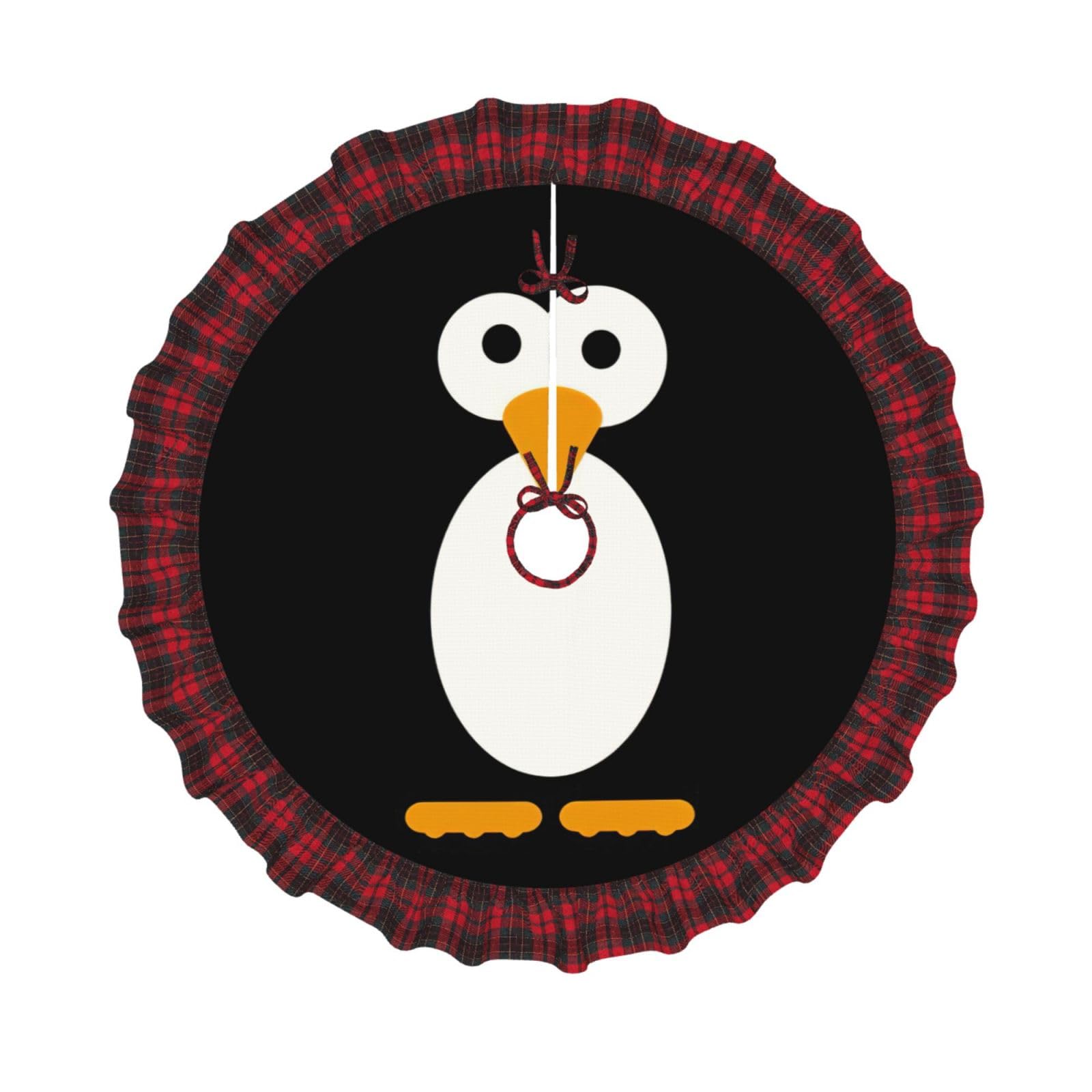 Jupe de sapin Noël pingouin pour cacher le pied de l'arbre