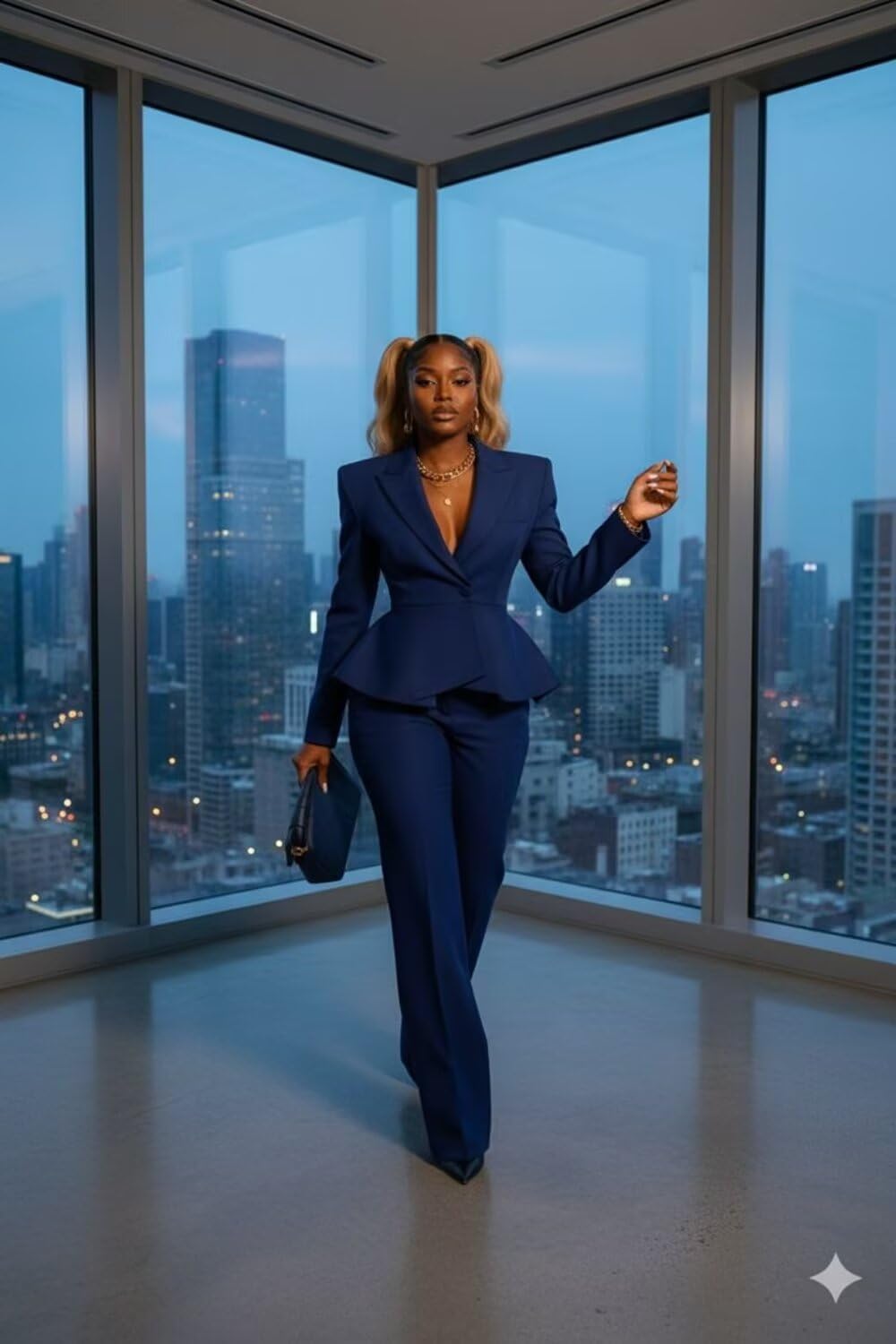 Women Suit 2 Pieces Set Busines Peplum Blazer Long Pants Formal Lady Dressy Outfit