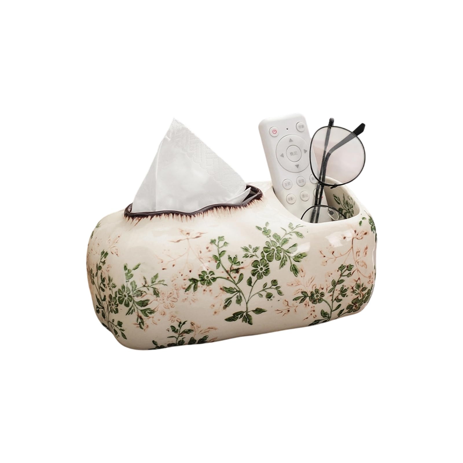 Delicate Porcelain Tissue Box Case for Bathroom Shelf Decoration/Fruit Platter/Chopsticks Holder Old Ceramic