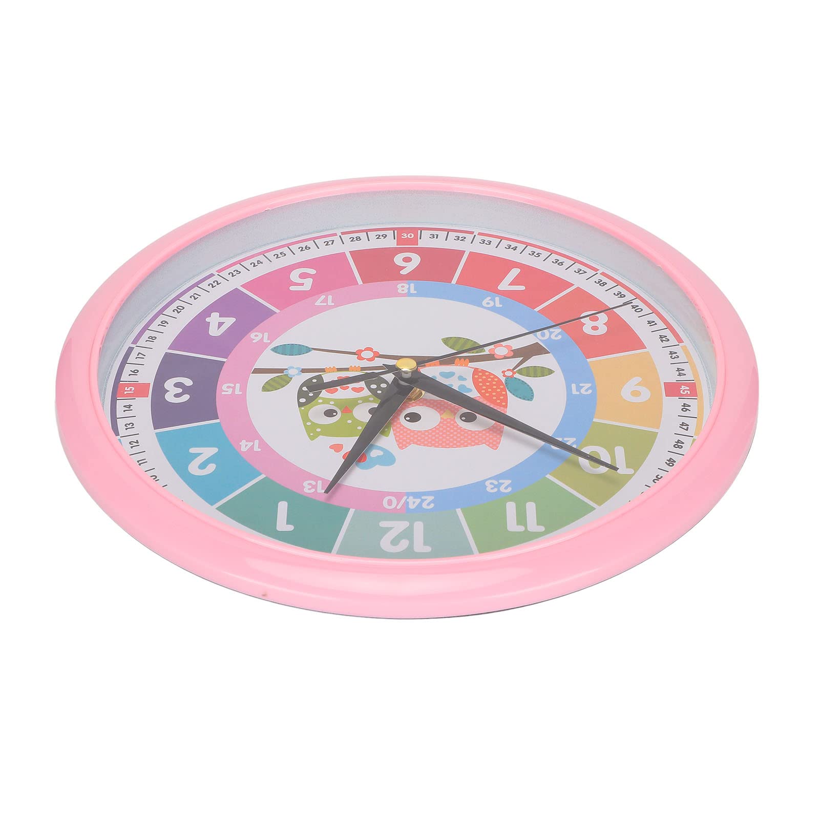 Horloge murale en ABS rose à quartz pour décorer la salle de jeux