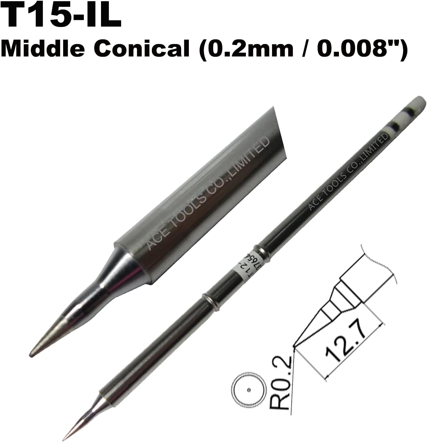 T15-IL T12-IL Middle Conical Round 0.2mm Soldering Tip for FX-9501 FM-2028 FM-2027 FM-2021 FX-950 FX-951 FX-952 FM-202 FM-203 FM-204 FM-206 ACE Tips (10)