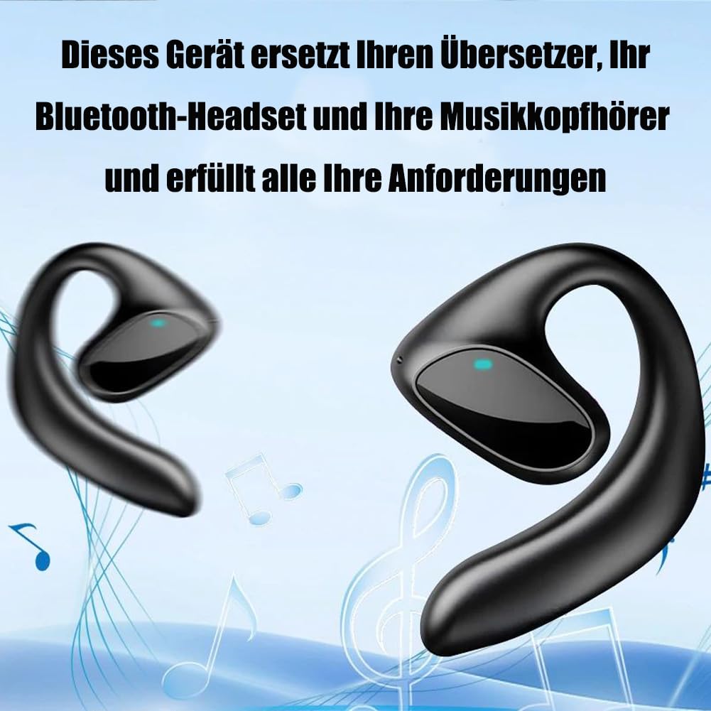 Übersetzer-Echtzeit-Übersetzung,Bluetooth-Konnektivität,Unterstützt 156 Sprachen,Ki Headphones with Real Time Translation,Geeignet für Reise Business Studien (Weiß,2) |