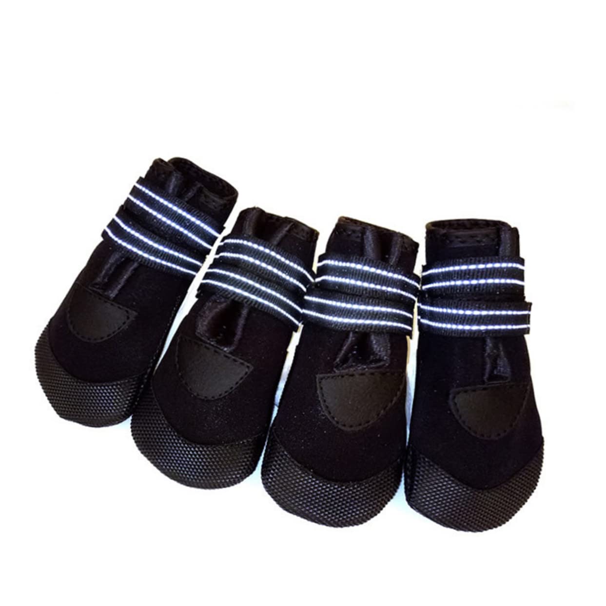 YARNOW Lot de 2 Paires de Chaussures pour Chien Chaudes Antidérapantes Réfléchissantes Doubles Confortables pour La Plongée 4 Pièces