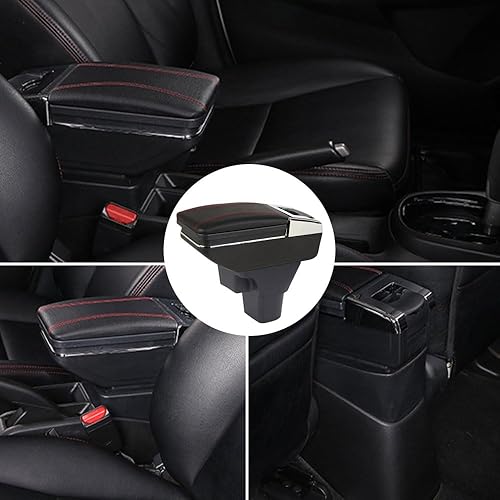 Vista 52 de Caja de reposabrazos de automóvil para Renault Duster 2019-2022, caja de reposabrazos de cuero negro de alta calidad para automóvil, caja