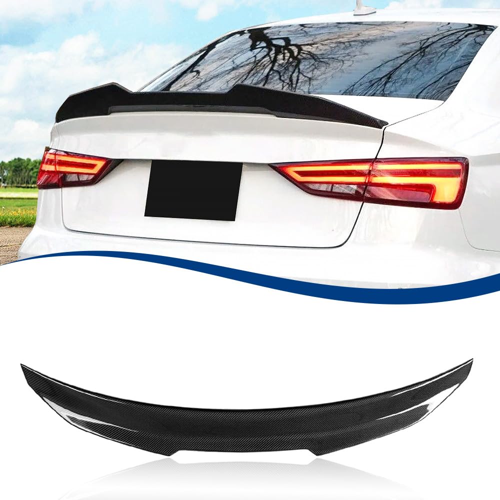 Real Carbon Fiber Spoiler PSM-Style Compatible with (2014-2020) Audi A3 S3 RS3 8V 4-Door Sedan