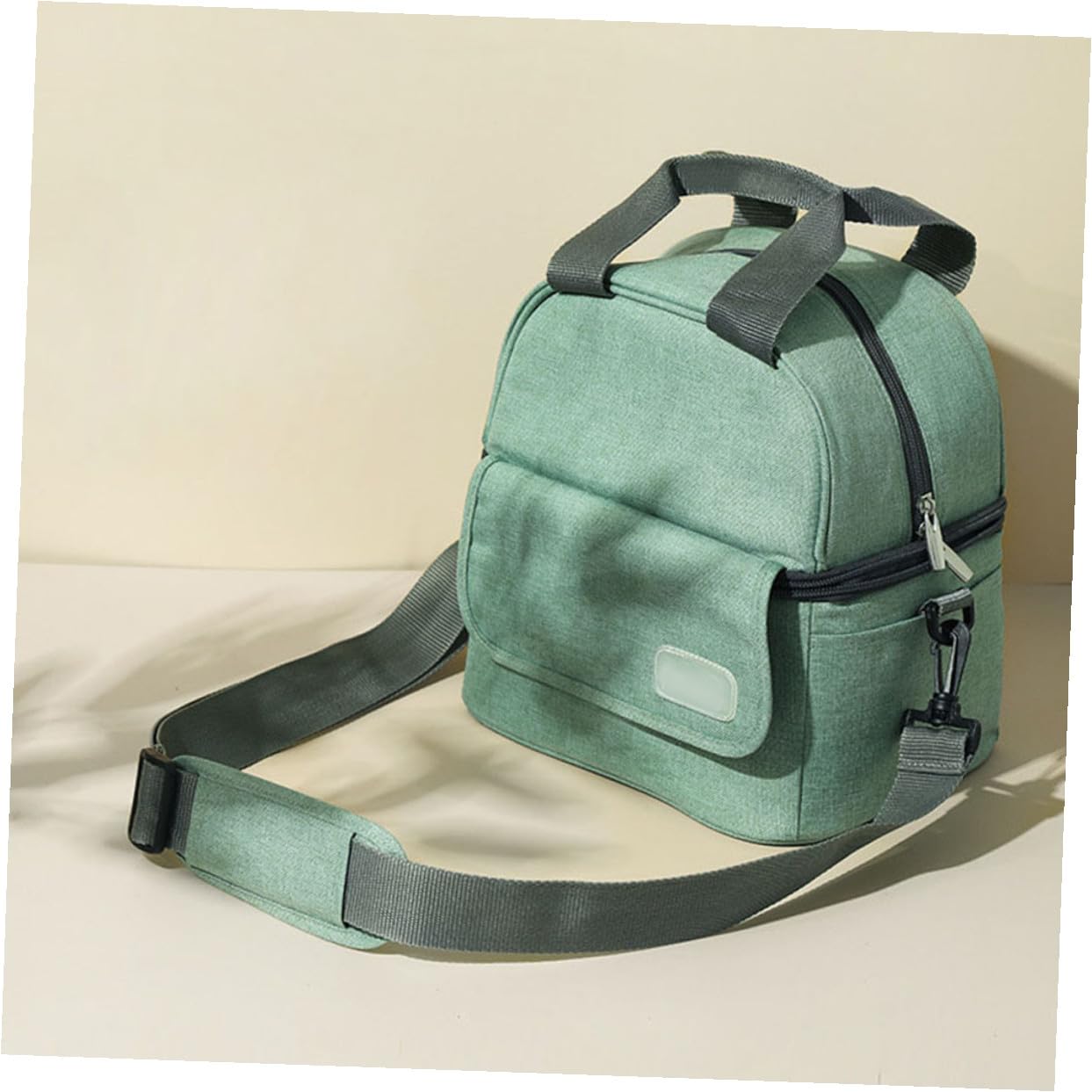 SOIMISS Bolsa de Lactancia Materna Portátil Doble Capa y Aislamiento Térmico de 14 Horas, Diseño de Poliéster Bolsillos Laterales y Red Trasera para Almacenamiento