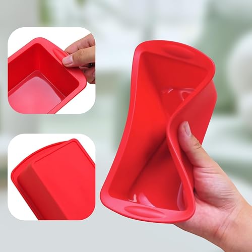 Miniatura 4 de Paquete de 4 mini moldes de silicona para pan, moldes antiadherentes para hornear panes y pasteles para brownies, pan de plátano, fabricación de