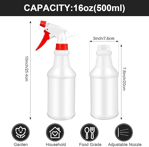 Miniatura 2 de Eccliy 12 botellas de plástico de 16 onzas, a prueba de fugas, vacías y reutilizables para limpieza, agua, detalles de automóviles o baño y cocina,