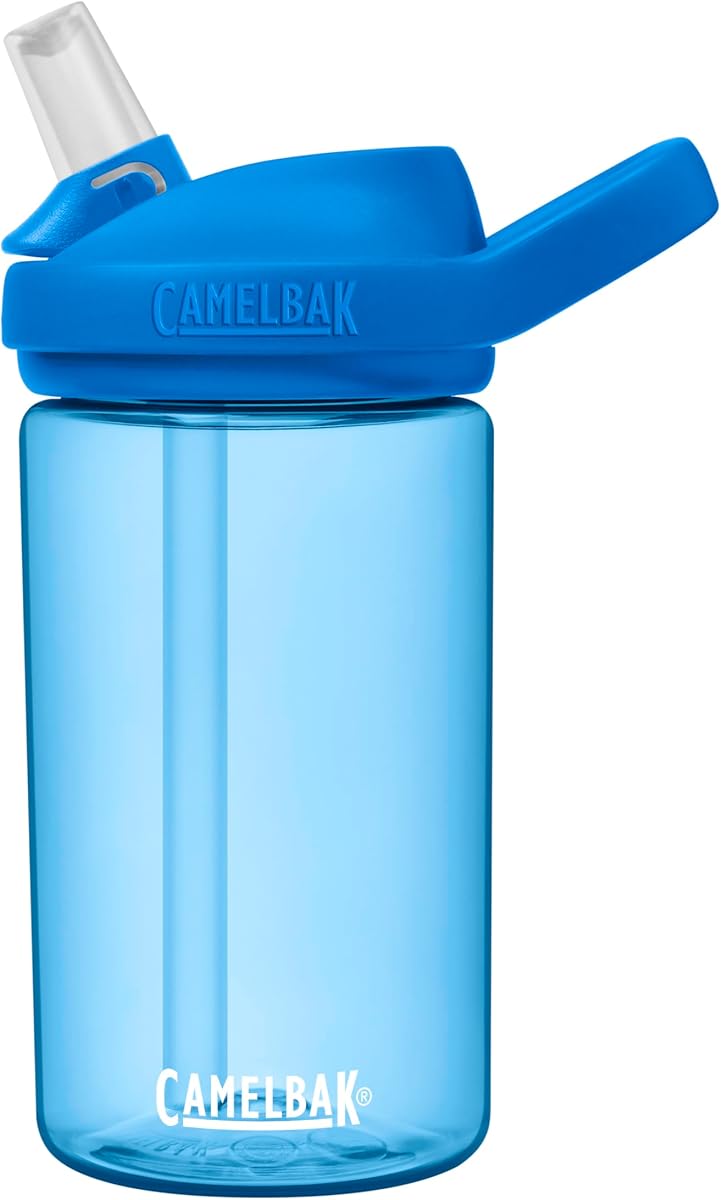 CamelBak Eddy+ Botella de agua para niños con pajita de válvula de mordida, diseño fácil de beber resistente a fugas para hidratación diaria, 14 oz | Niños