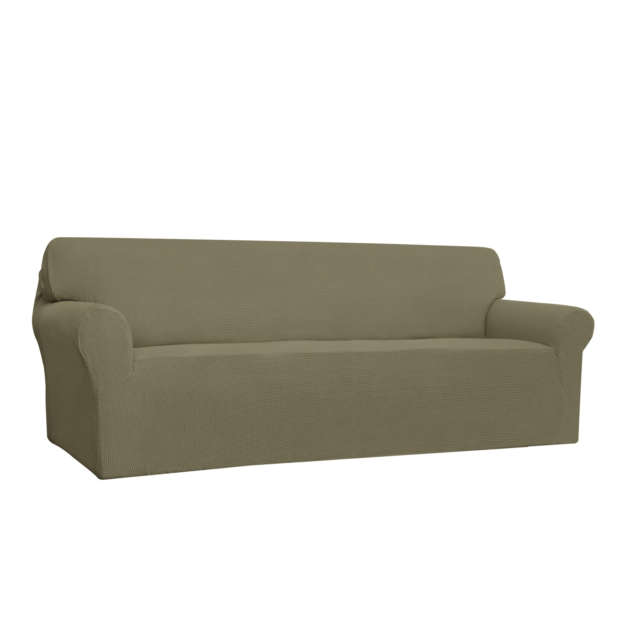 Easy-Going Stretch 4 Seater Oversized Sofa Couch Cover Khaki